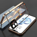 Doppelseitige Metall Hülle mit Objektivschutz für iPhone – Gold